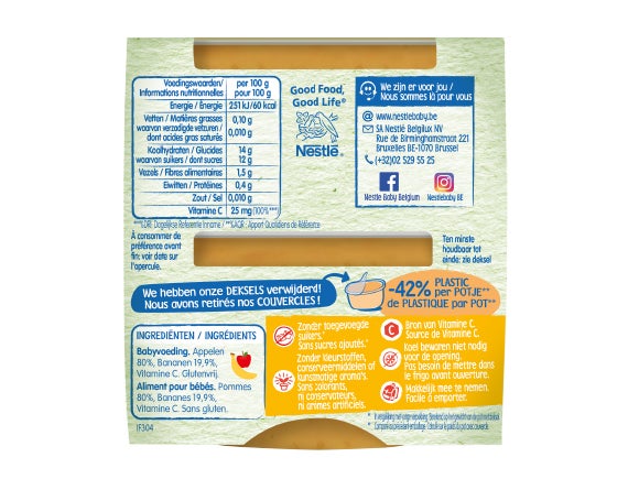 Nestlé Baby Fruit Cups Pomme Banane