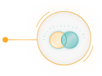 Badge Evolia - Deux cercles se rejoigne