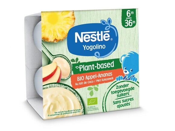 Yogolino Pomme Ananas - Dessert sans lactose de Nestlé Plant-based Yogolino Pomme Ananas - Dessert sans lactose de Nestlé Plant-based