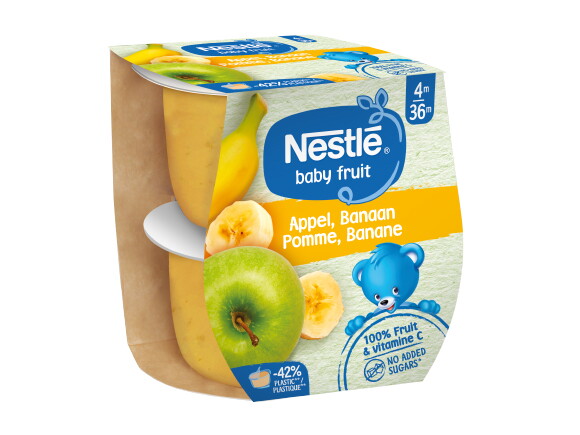 Nestlé Baby Fruit Compote Pomme Banane Sans couvercles Nestlé Baby Fruit Compote Pomme Banane Sans couvercles