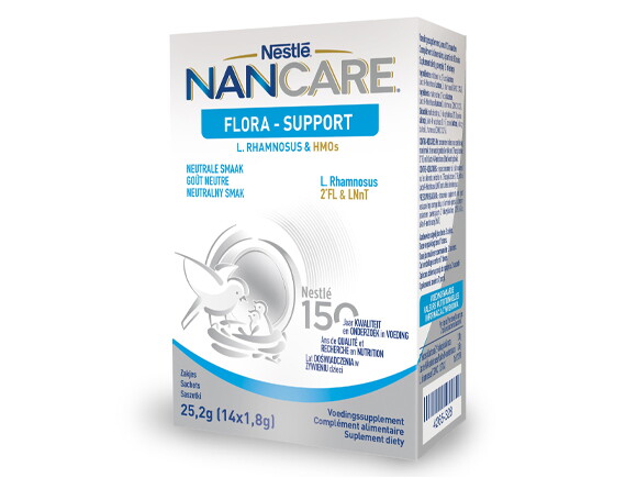 Une boîte de compléments alimentaires NANCARE® Flora - Support de Nestlé