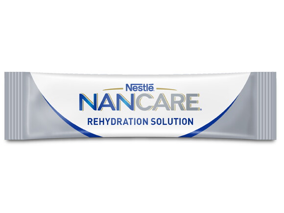 Een zak NANCARE® Hydrate-Pro voedingsupplementen van Nestlé