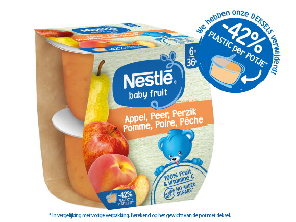 Nestlé Baby Fruitpapje Appel Peer Perzik zonder deksel