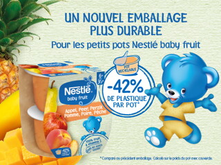 Un emballage plus durable pour les petits pots de fruits bébé Nestlé Baby Fruit