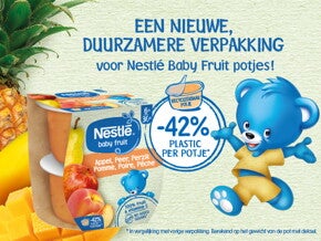 Milieuvriendelijke verpakking voor fruitpotjes zonder deksel Milieuvriendelijke verpakking voor fruitpotjes zonder deksel