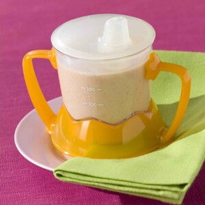 Banaan en frambozen milkshake