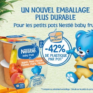 Un emballage plus durable pour les petits pots de fruits bébé Nestlé Baby Fruit Un emballage plus durable pour les petits pots de fruits bébé Nestlé Baby Fruit