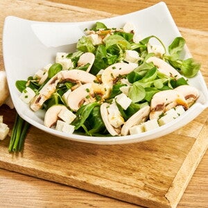 Veldsla met champignonsalade