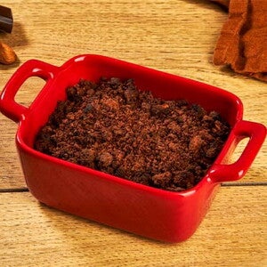 Kruimeltaart met chocolade en abrikoos