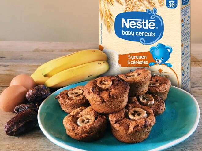 Banana cupcakes Nestle Baby 5 cereals Banana cupcakes Nestle Baby 5 cereals