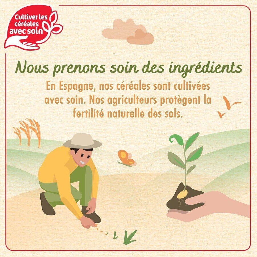 Un fermier plante dans un champ sous un ciel ensoleillé.