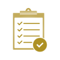 Icône - Une checklist jaune avec un V